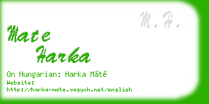 mate harka business card